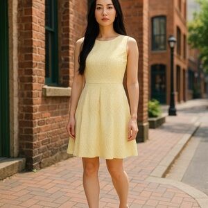 Katherine Kelly Yellow Sleeveless A-Line Mini Dress for Cocktail Events